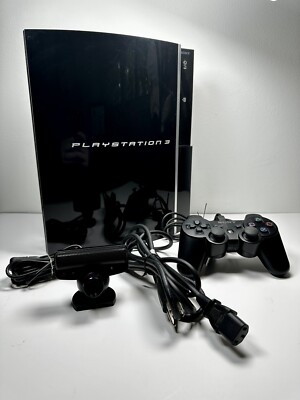 Sony Playstation 3 PS3 Fat Console Bundle w/ Cord. Camera, Controller