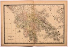 "GREECE" MOREA Antique authentic map 1883