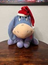Christmas Santa Hat Eeyore Plush Disney Door Greeter Stuffed Animal LARGE 22"