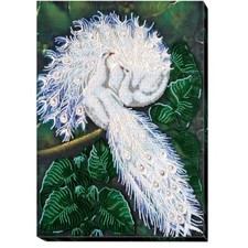Bead Embroidery Kit Peacock Beaded stitching Beadwork DIY Abris Art