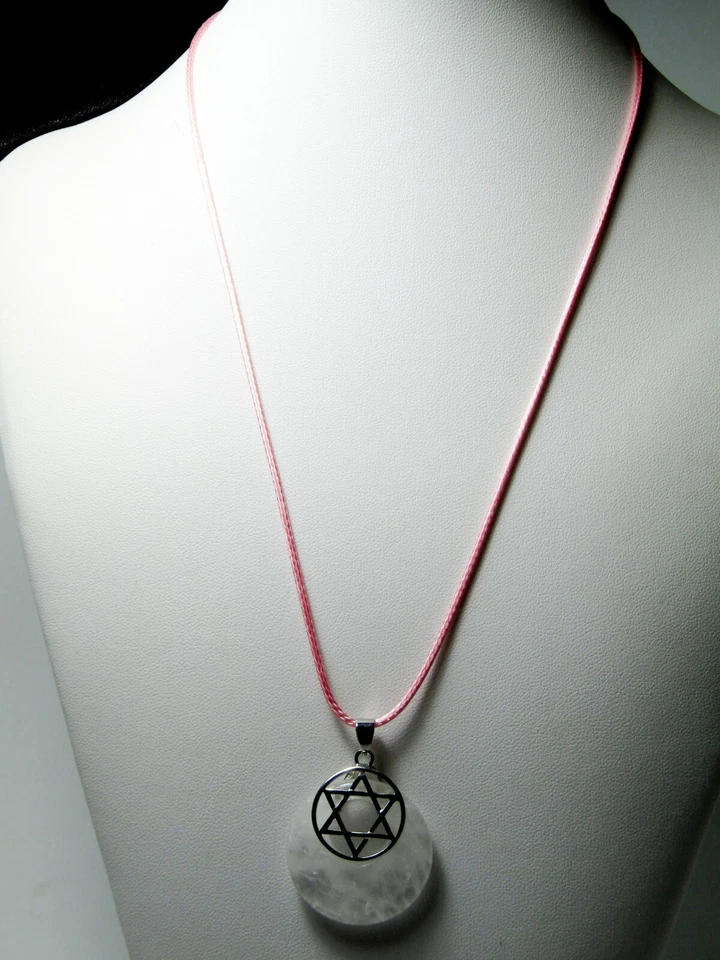 COLGANTE ESTRELLA DE DAVID SOBRE CUARZO NATURAL - Imagen 2 de 3