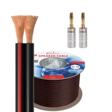 12 Gauge Speaker Wire 50 Ft with Banana Plugs 12 Pieces 12 AWG Speaker Cable Set