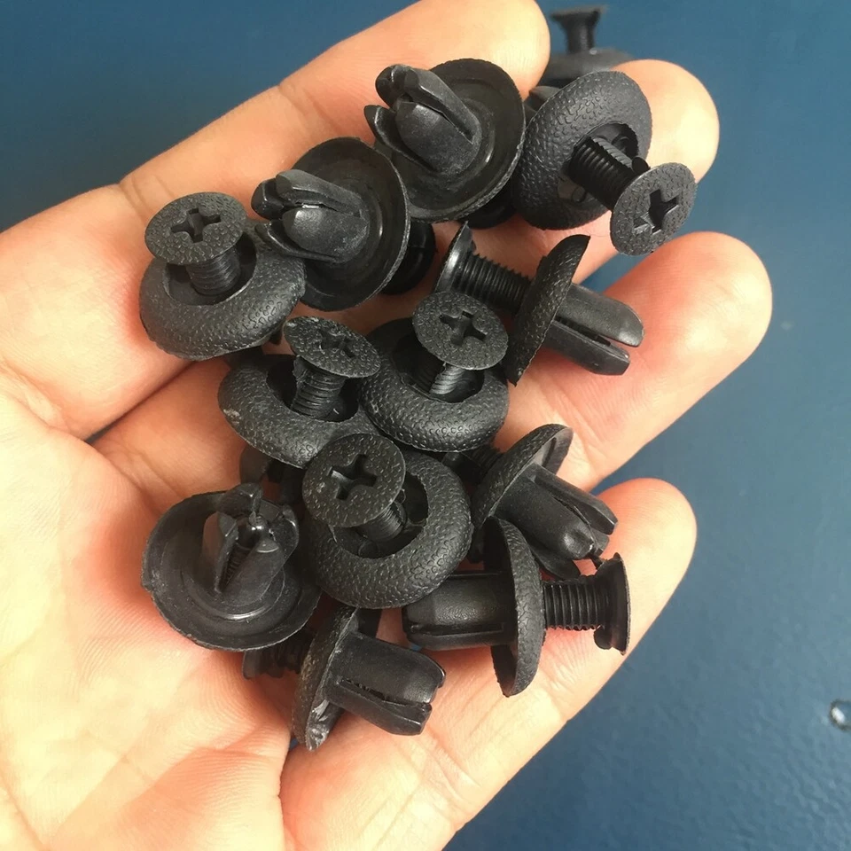 30 clips de remaches de tornillo de retención tipo empuje de nailon con clip de parachoques para Mitsubishi Tredia Foto 2 de 4