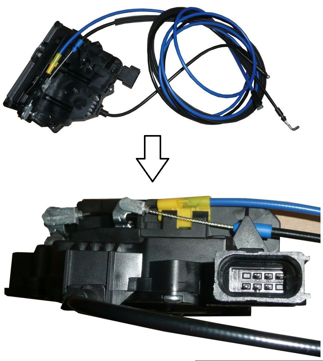 Serrure de porte coulissante pour Fiat Ducato III mécanisme droit noir métallique