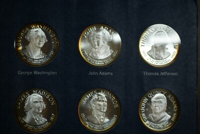 Franklin Mint Presidents Sterling Silver Proof Coins 36 Coins
