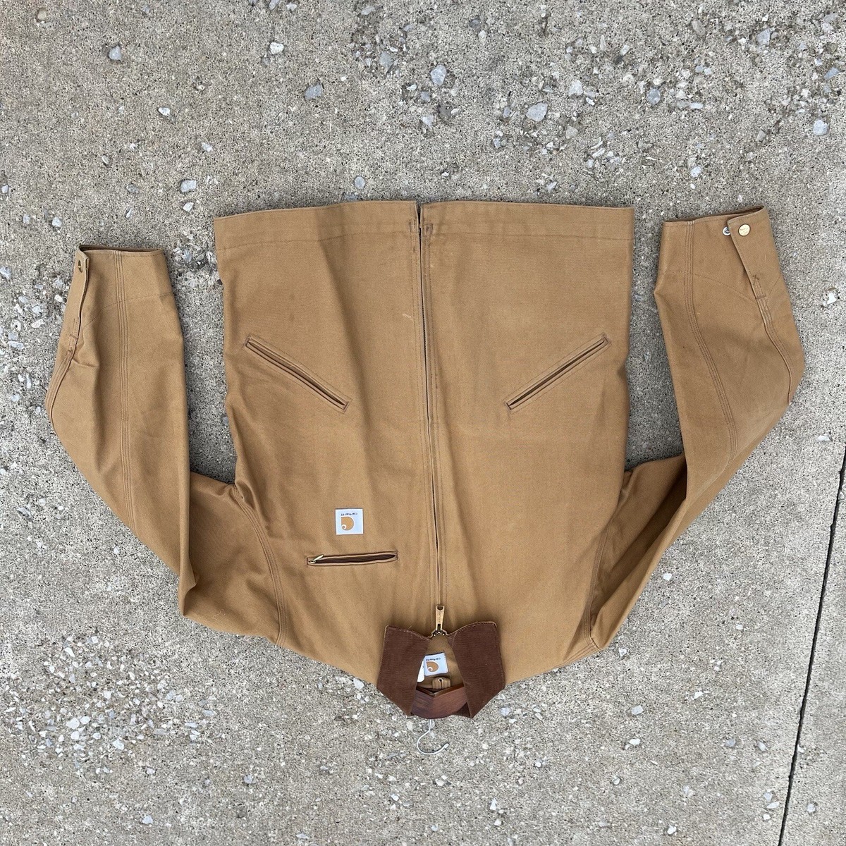 VTG Carhartt J97 PTL Detroit Unlined Work Jacket Tan Size Large