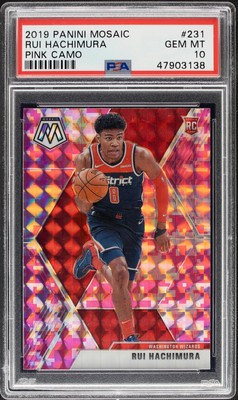 2019 Panini Mosaic Rui Hachimura Pink Camo Mosaic #231 PSA 10 