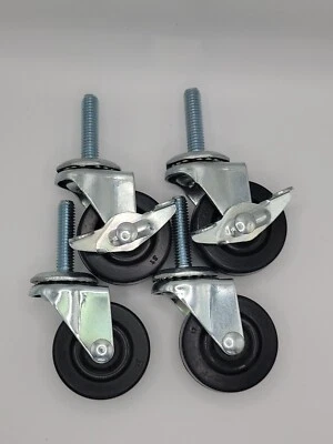2" Replacement Caster Wheel Set Threaded Stud Colson Mfg Metro Shelf Chair Desk
