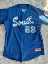Majestic Cool Base Blue Baseball Little League Canada Jersey Siz M Made in USA
