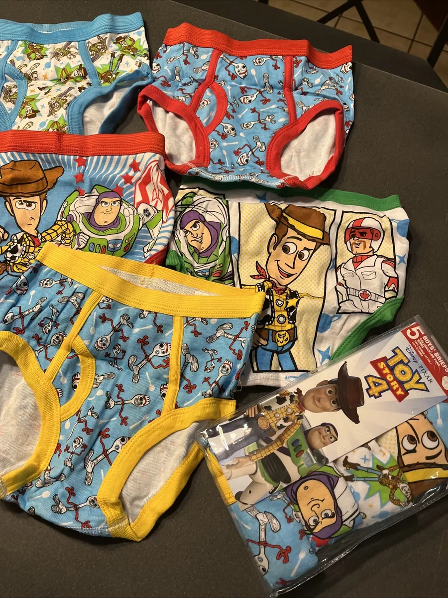 TOY STORY Disney Pixar 5 Pair Boys BRIEFS Sz 4 Underwear Buzz Light year  Woody