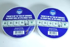 ALUMINUM FOIL TAPE 2 rolls 1.88in x 50, 100 yds Total 0-140F NEW IPG HVAC Tape