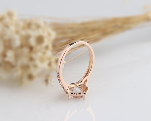 1.85 Tcw cushion cut halo engagement Wedding ring in rose gold - Picture 9 of 10