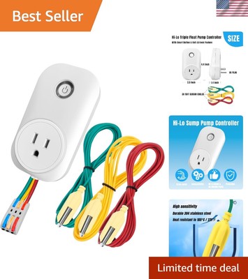 Sump Pump Float Switch: Hi-Lo Sensors, Controller with Dual Float Switch and ...