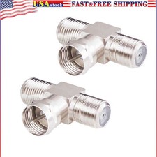 TV Cable Splitter F Male to Dual Female 3 Way Coaxial Cable Splitter Combiner