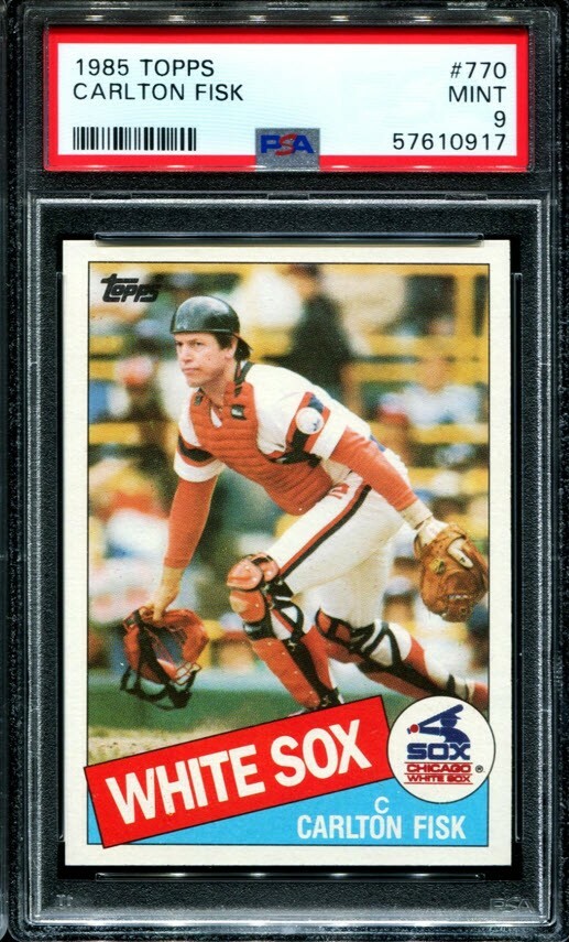 PSA 9 MINT 1985 TOPPS CARLTON FISK #770 RED WHITE SOX HOF 10917