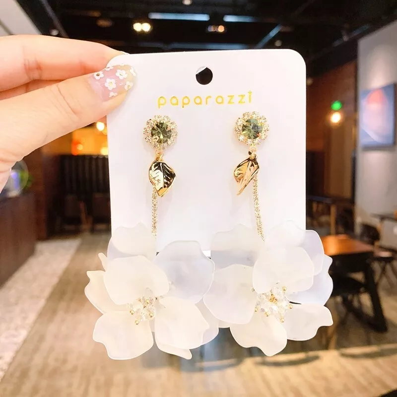 White Flower Earrings