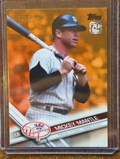 2021 TOPPS X BASEBALL 70th MICKEY MANTLE COLLECTION ORANGE SP #/150 MM46