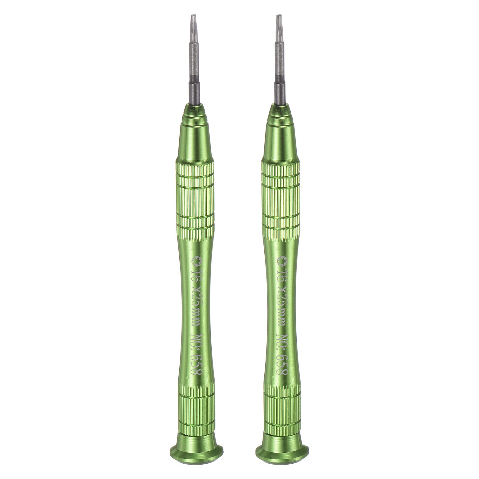 2PCS T6 Magnetic Torx Screwdriver Set with Green Non-Slip Grip