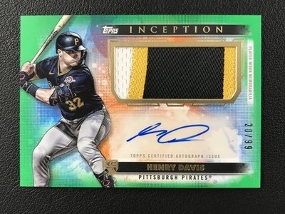 2024 Topps Inception #APC-HD Henry Davis Patch Rookie Auto Green /99 Pirates