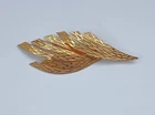 Vintage Large Gold Tone Leaf Design Brooch Pin