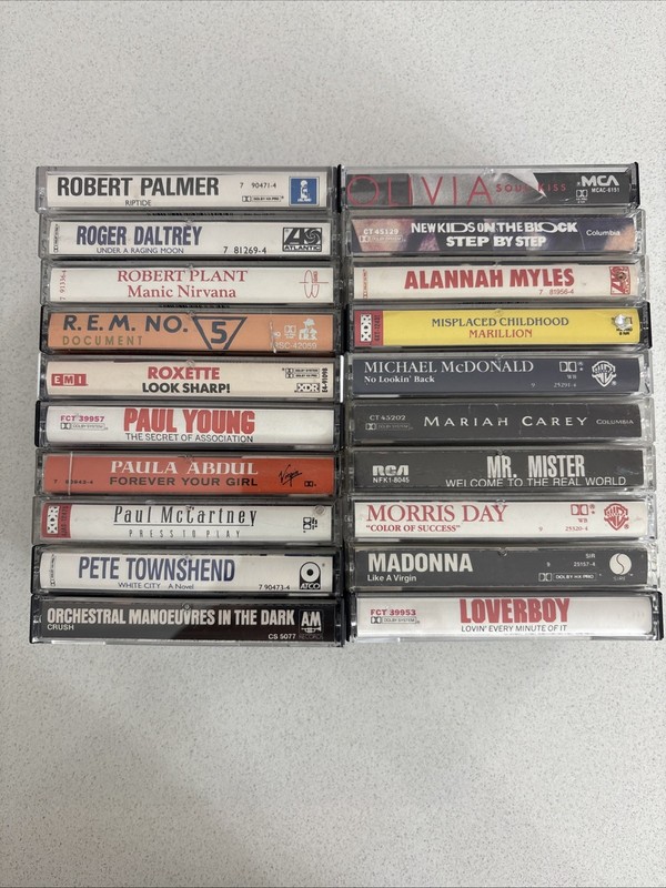 Lot of 20 Music Cassette Tapes - 80s/90s. Pre- Owned