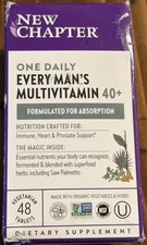 New Chapter Every Man's One Daily 40+ Multivitamin Energy Heart Immune New!