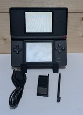 Nintendo DS Lite Black Handheld USG-001 W/Charger *Tested* Alt Crack