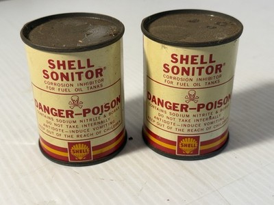 Lot Of 2- Vintage Shell Sonitor Corrosion Inhibitor Metal 4 oz Can