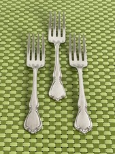 Oneida CHATEAU Stainless 3 Dinner Forks Oneidacraft Deluxe Glossy Flatware