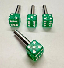 4 Dice Green Glitter Interior Door Lock Knobs Pins For Car-truck-hot Rod-classic