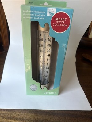 Conant Décor Grande View Indoor Outdoor Wall Thermometer 12'' Satin Nickel-Boxed