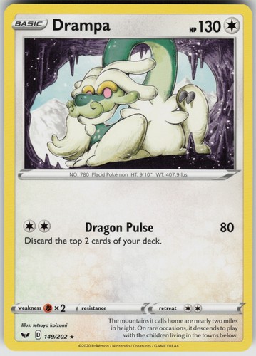 Drampa Rare SWSH01: Sword & Shield Base Set 149/202 NM
