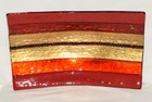 Murano Vetro Artistico Fused Art Glass Tray Dish Signed Red Gold Black — photo 1