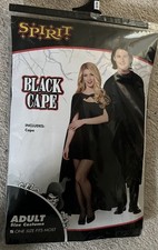 Costume/ cape, NEW, SPIRIT Black Cape Adult Size Unisex Halloween/theater