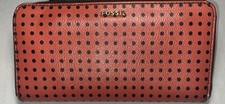 Fossil Polka Dot Leather Wallet Vintage