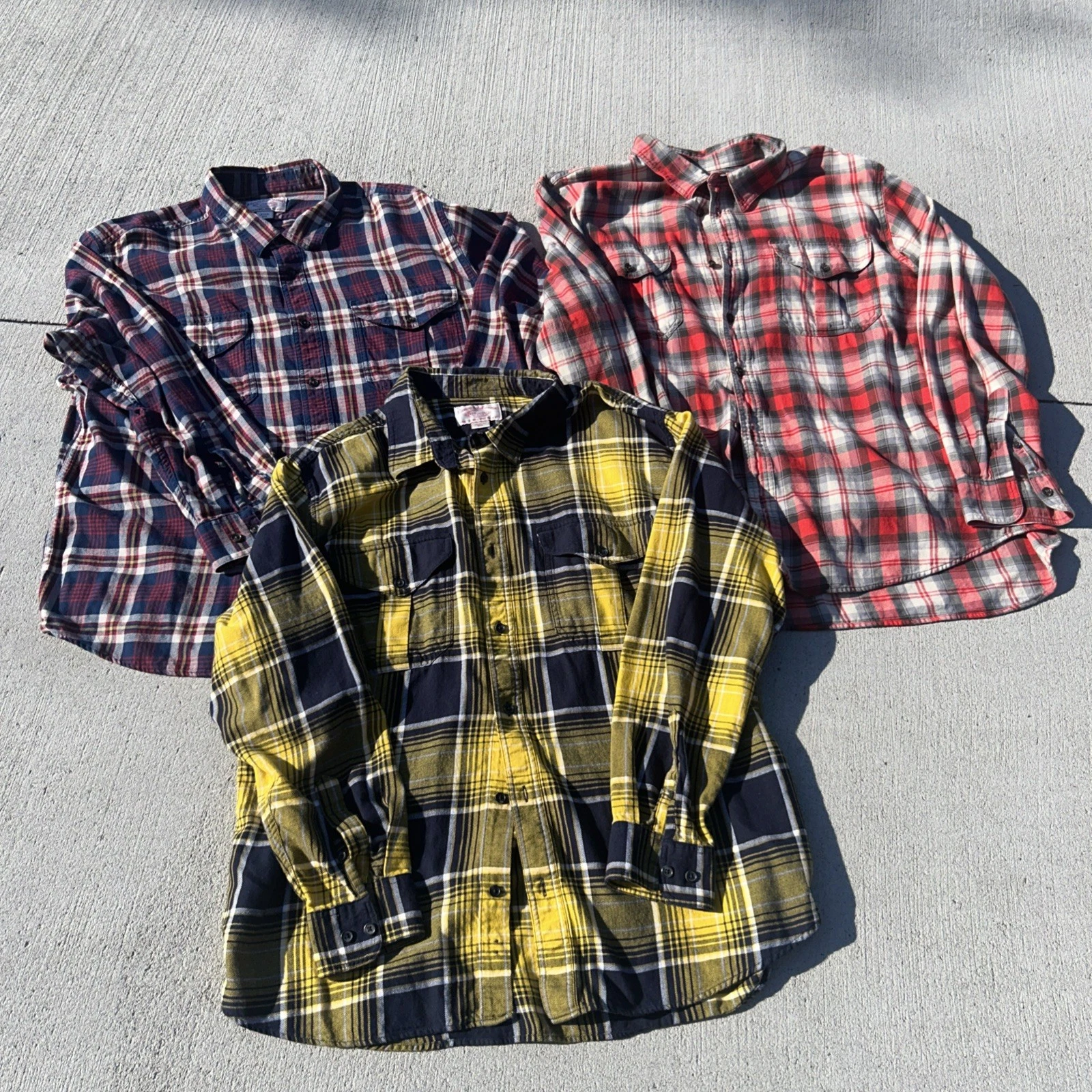 3 Mens Filson Lightweight Flannel Shirts Cotton 2XL