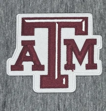 TEXAS A&M EMBROIDERED IRON ON PATCH 2.75” X 3.50” FREE SHIPPING