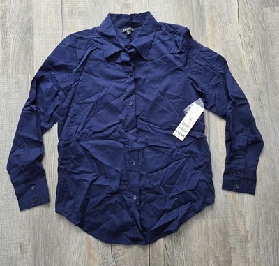 NWT George button down Long Sleeve Blue Dress Shirt - Girls S/CH 4-6