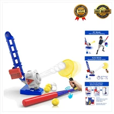 Interactive Kids Sports Pitching Machine with RC Bat - Ideal Gift for Ages 5-12