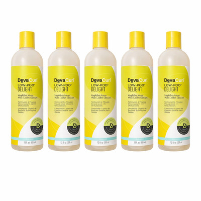 DevaCurl Low-Poo Delight Weightless Waves Mild Lather Cleanser 12 oz - (6 PACK)