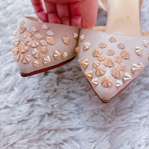 Christian Louboutin Studded high heels gold ribbon heel EU