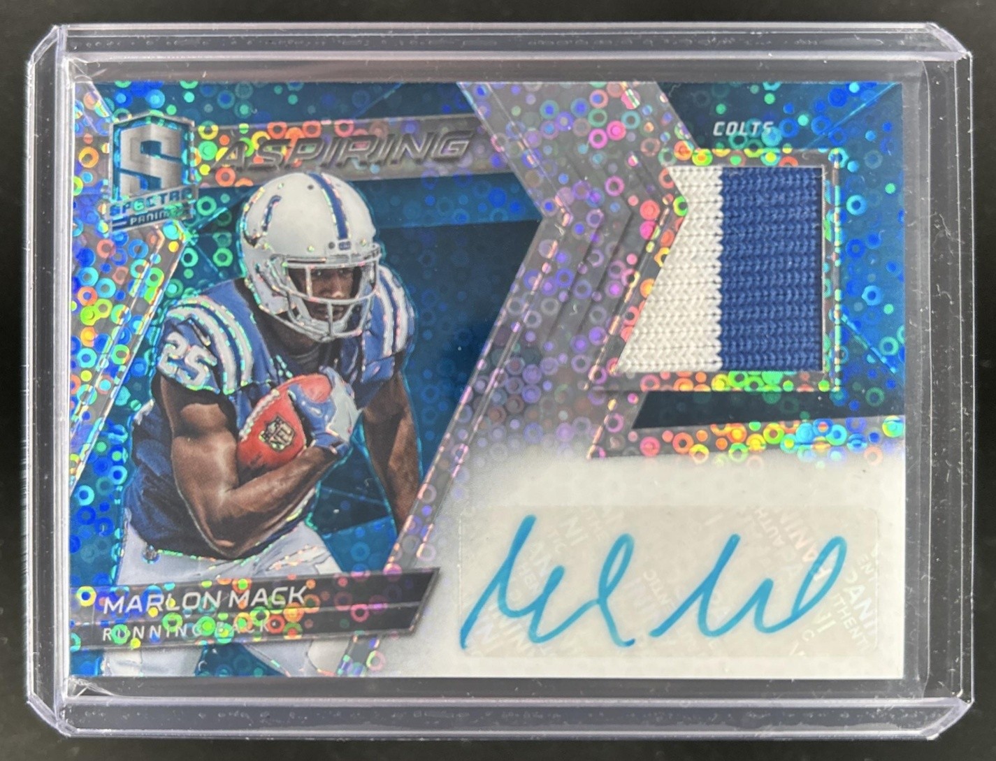 Marlon Mack Panini Spectra Aspiring Patch Autograph #APAMM Neon Blue