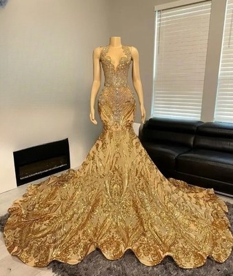 dress gala mermaid party Sexy Black Mermaid Slit Formal Evening Prom Party Dresses Celebrity pageant Gown