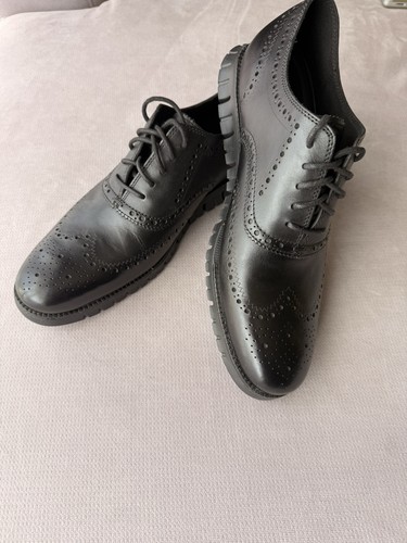 Cole Haan ZERØGRAND Men's Black Leather Wingtip Lace-Up Oxford Size 12