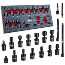 AKM TOOL 1/4" Drive Universal Impact 18 PCS Swivel Socket Set