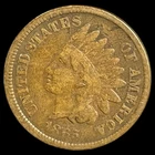1865 Indian Head Cent - Antique United States of America 1c Penny Coin