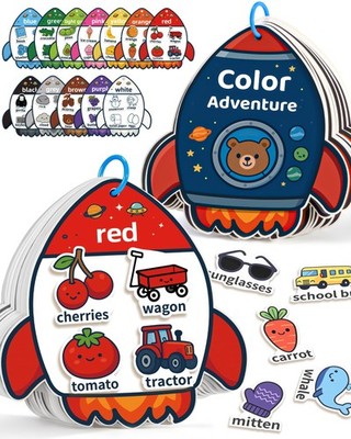 Montessori Busy Book Color Sorting Toys for 3 Year Old, Preschool Learning Ac...