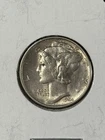 1944-P Mercury Dime AU, 90% Silver, United States, 10c. (Eye Spot)
