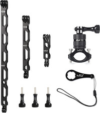 Aluminum Bike Bicycle Handlebar Mount and Extension Arm Kit for Action Cameras