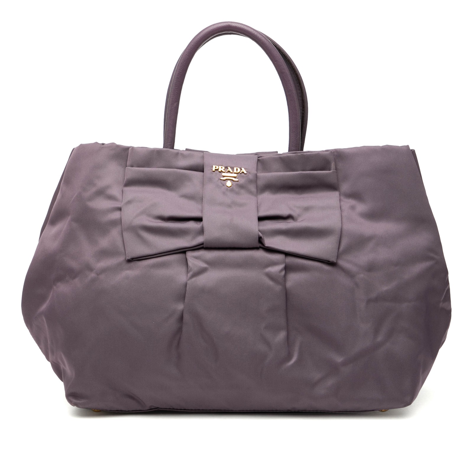 Authenticated Prada Tessuto Fiocco Tote Purple Nylon Fabric